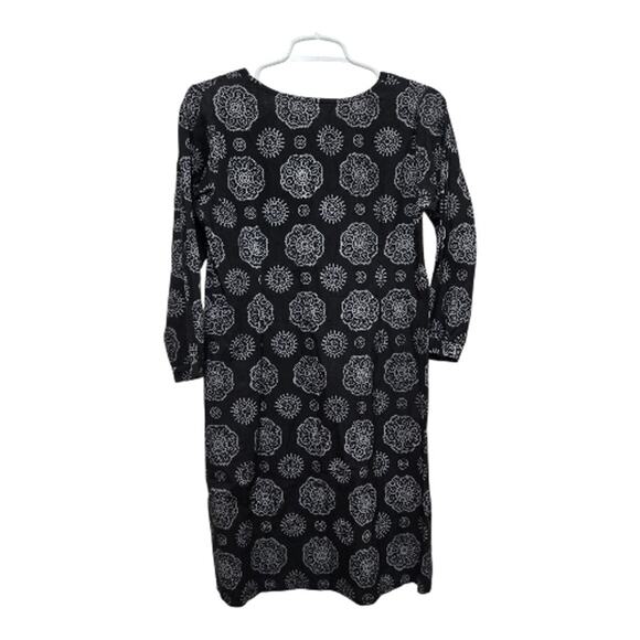 Mata Traders Small Black Block Print Cotton Dress Fair Trade Boho - Picture 2 of 7